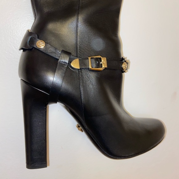 VERSACE KNEE HIGH HEEL BOOTS - Picture 2 of 11